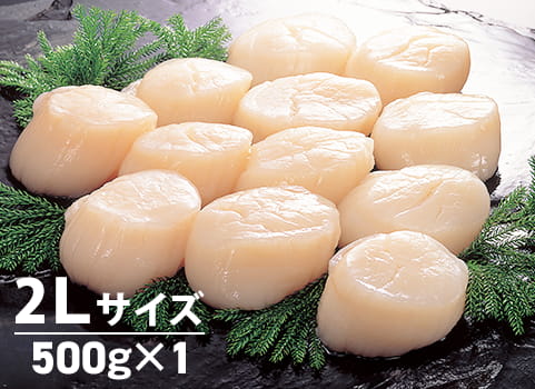 【2023年6月中旬 販売再開予定】ほたて貝柱 500g・2Lサイズ（北海道 野付産・刺身用冷凍）