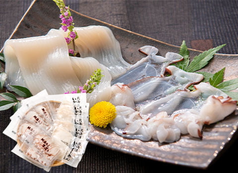 いかそーめん・たこ薄造りセット 各5パック （北海道産）