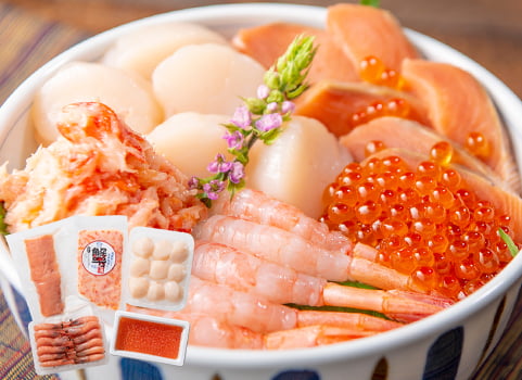 北海道ぎょれん 海鮮丼5種セット（蟹とろ・いくら・甘えび・秋鮭ルイベ・ほたて）