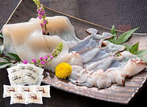 【お歳暮・お正月】いかそーめん・たこ薄造りセット 各5パック